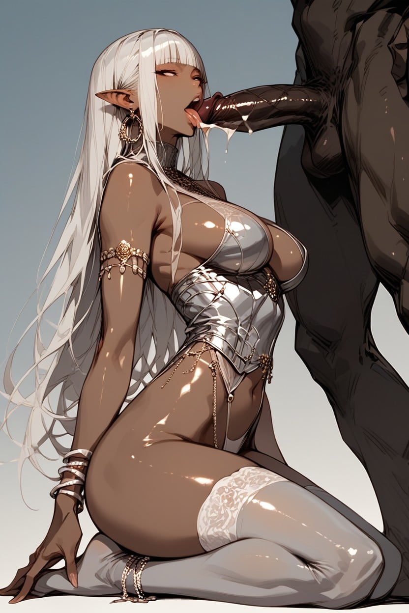 Silver Armor, Straight Bangs, Full Body Hentai AI Porn