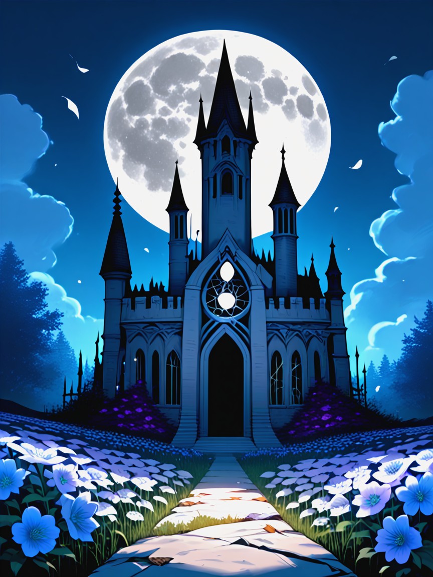 Nightmarish Fantasy, Otherworldly, A Cathedral Of Bone And Crystal Hentai AI Porn