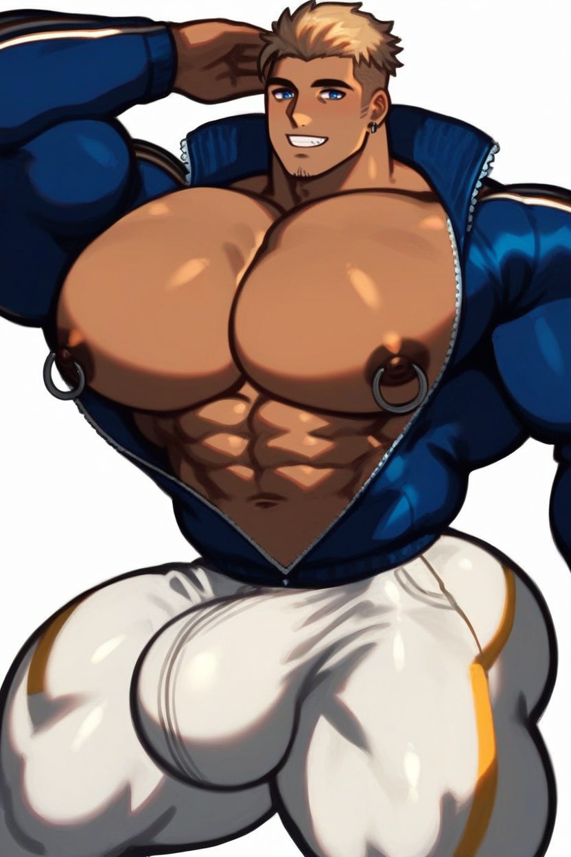 Snowy Mountain, Huge Bulge, Tight Tracksuit Pants AI Gay Porn