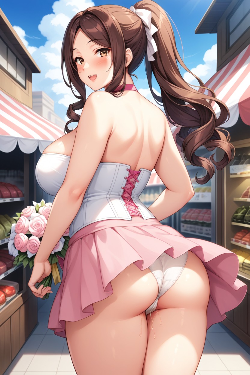 Side View, White Clouds, Pussy Juice Hentai AI Porn