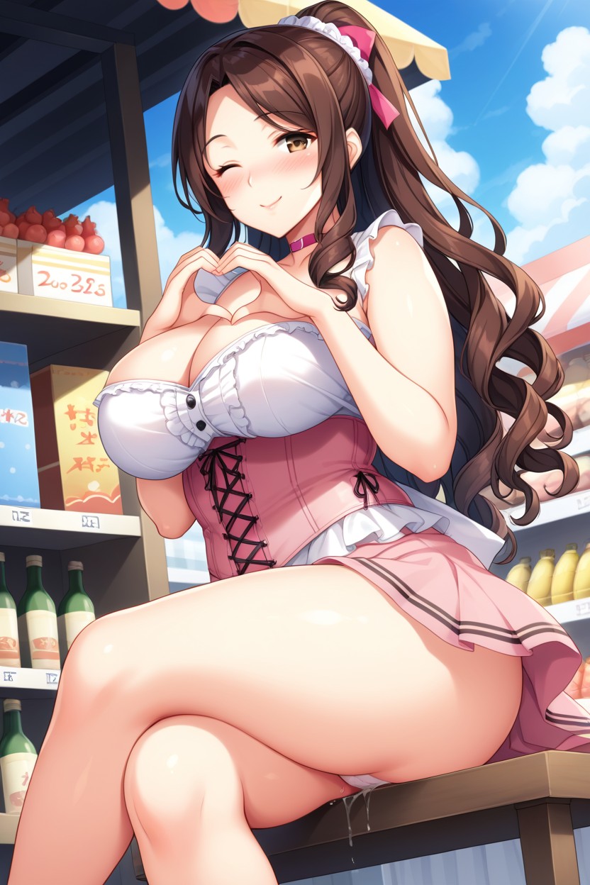 Sitting Cross-legged, Playful Pose, Stitting Hentai AI Porn