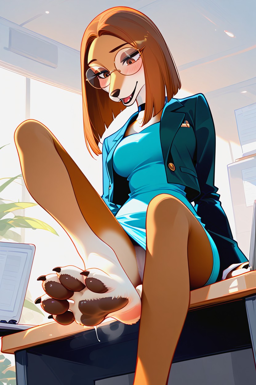 Female Masturbating, Brown Eyeshadow, Foot Covering Face AI獸人黃片