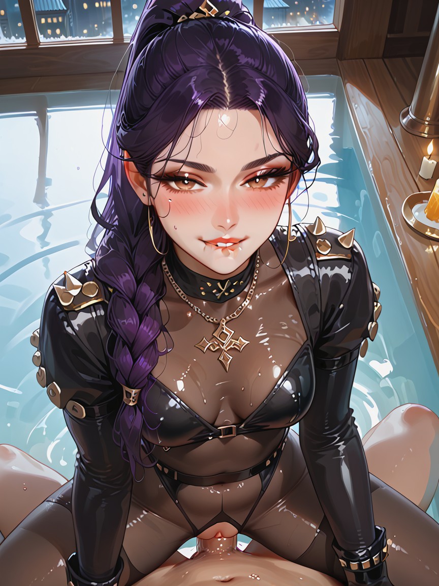 Korean Hairstyle, Thick Eyelashes, Panoramic Seoul View Hentai AI Porn