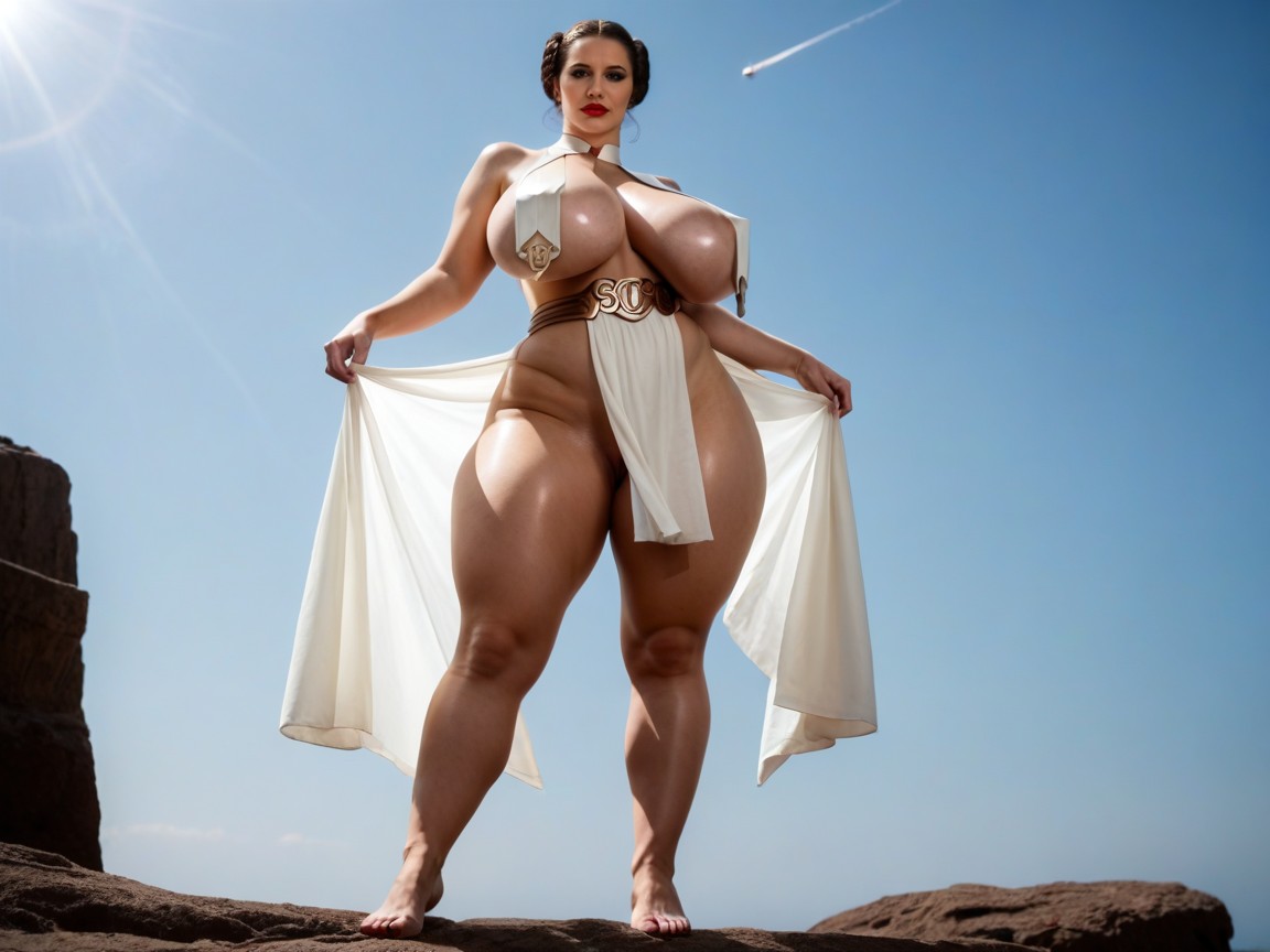 Massive Ass, Hyper Massive Nipple Bulge, Shaved Pussy AI Porn