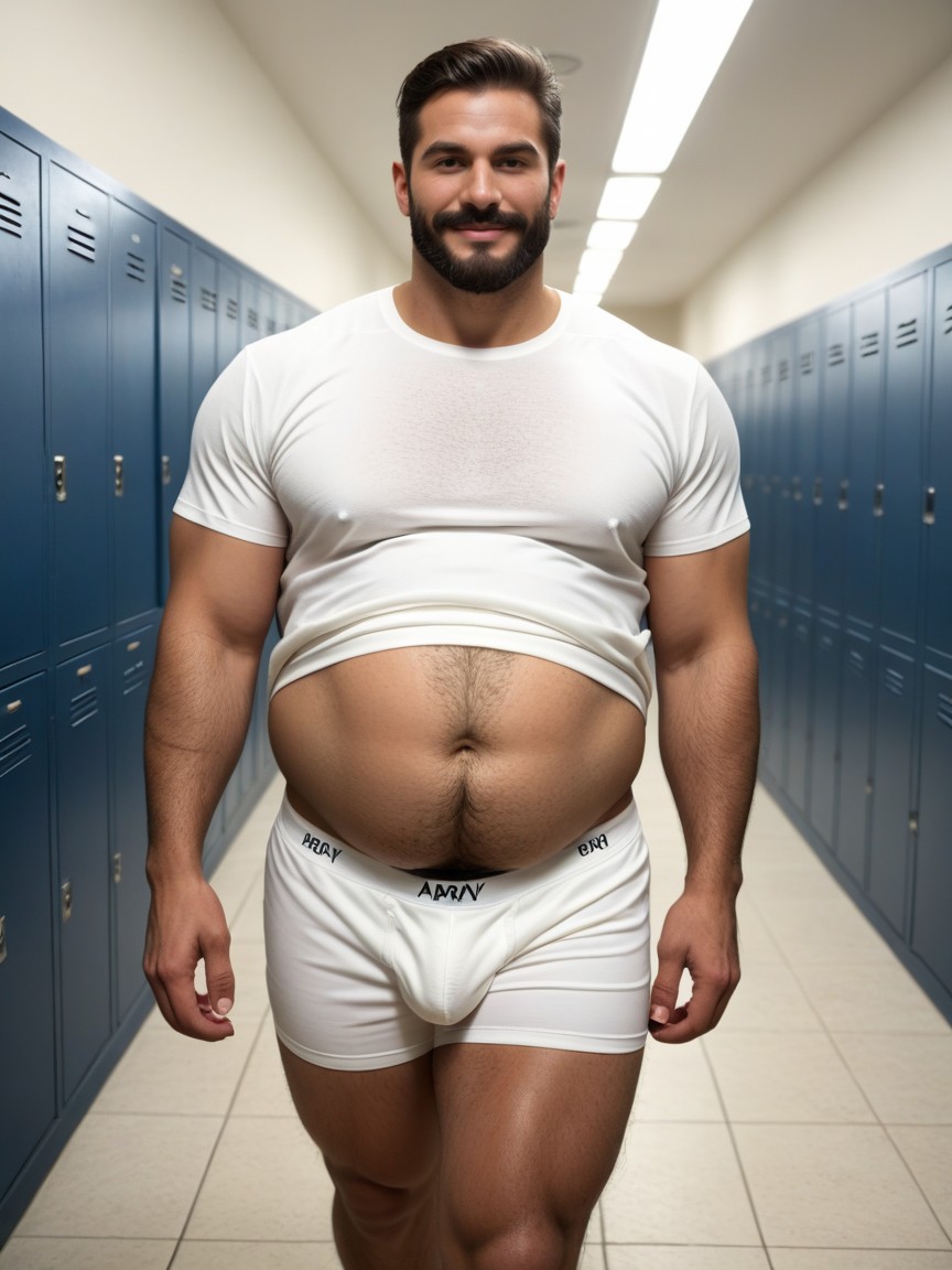 Man Walking Down Hallway, Sikh Man, Fat AI Gay Porn