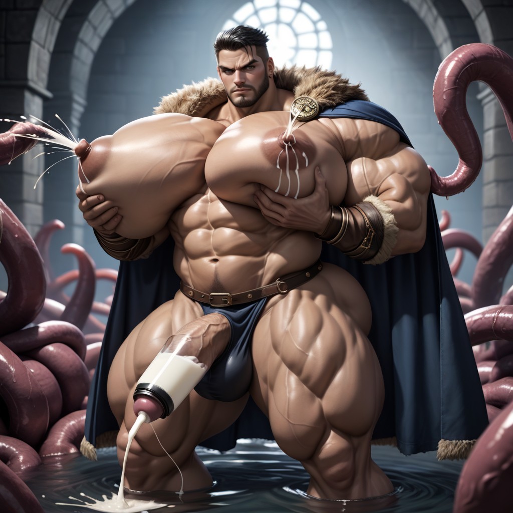Brown Skin, Dungeon, Viking Cape AI Gay Porn