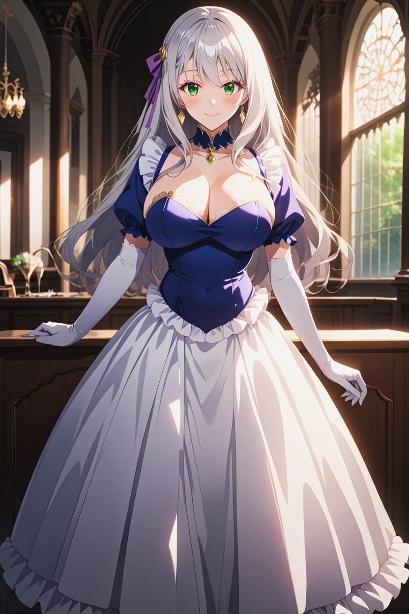 Detailed Face, Standing, Blue High Heel Hentai AI Porn