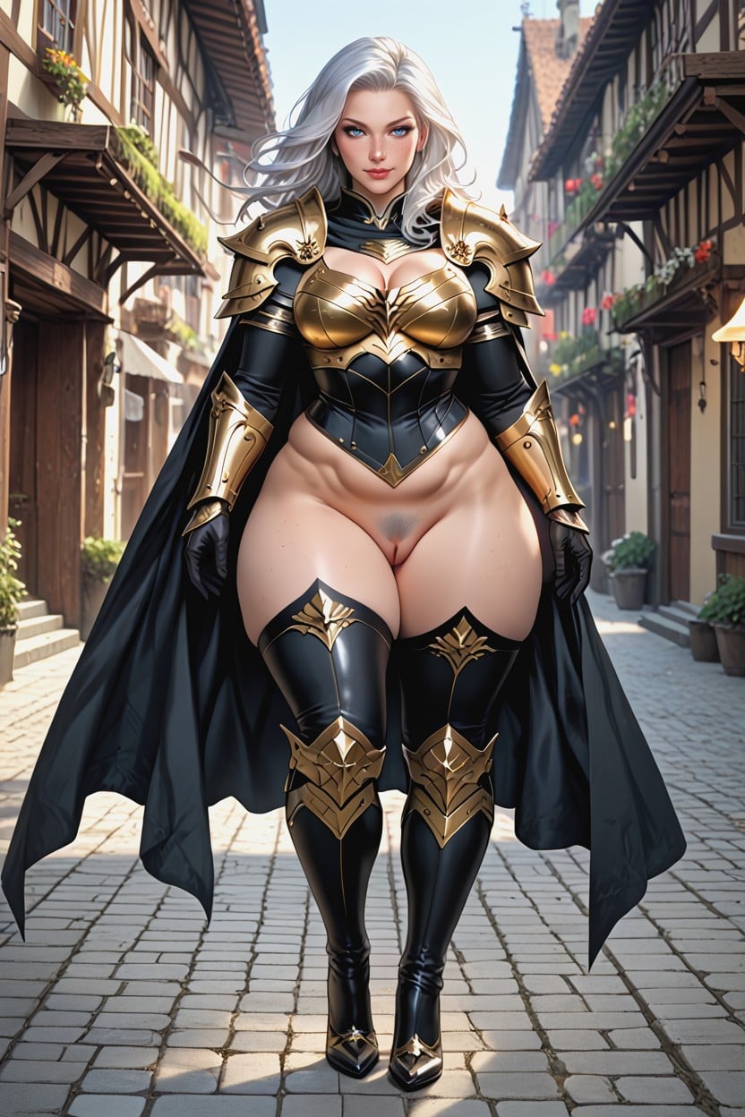 European Village, Pubic Hair, Thick Thighs AI Porn