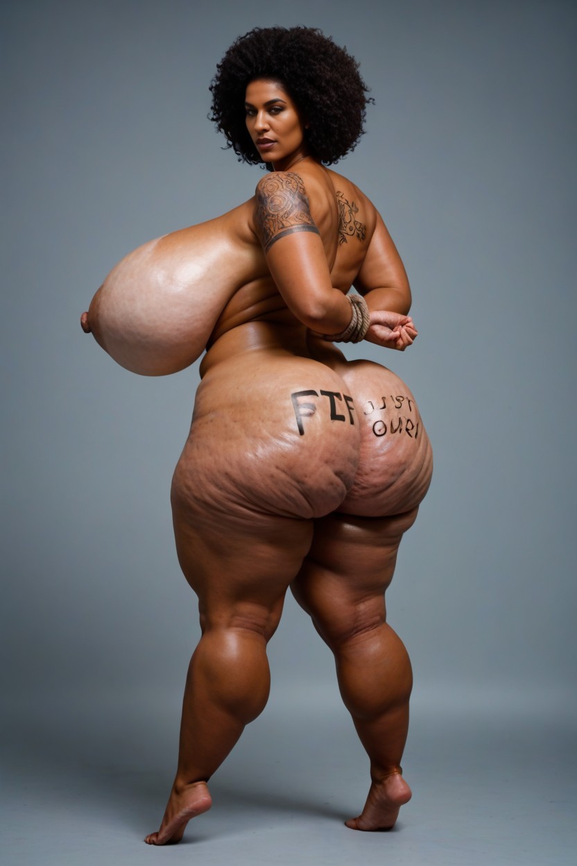Extremely Large Breasts, Hyper Huge Ass, Tattoo AI Porn