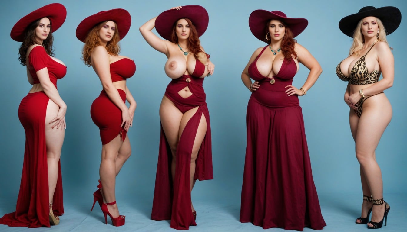 Extremely Wide Brimmed Gypsy Womans Hat, 18+, In A Fiery Gypsy Camp AI Porn