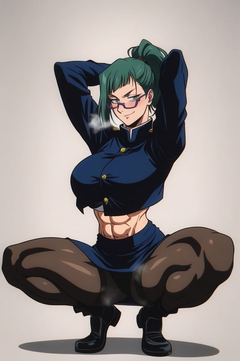 Arched Back, Squatting, Large Breast Hentai AI Porn