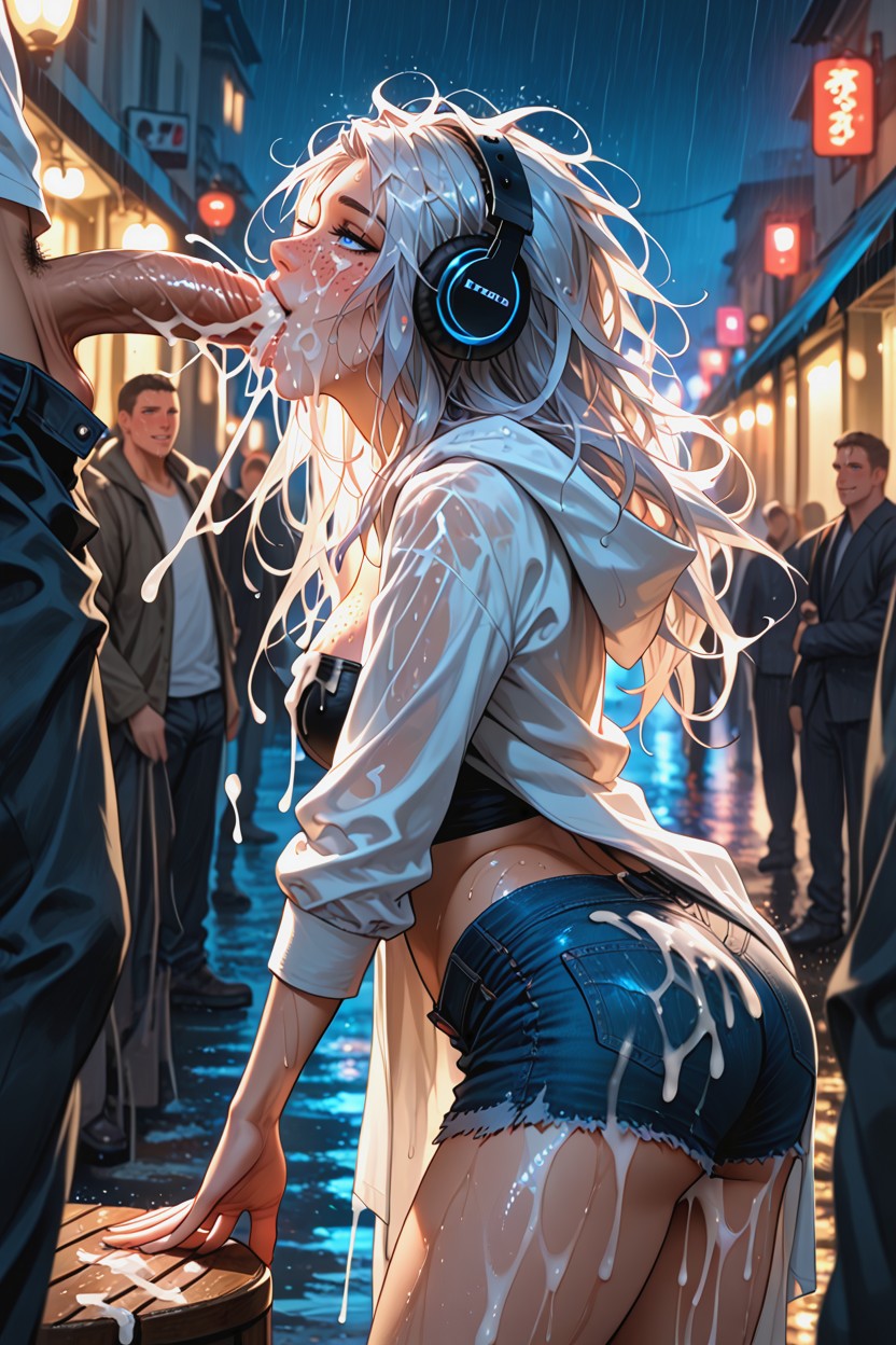 Cum On Legs, Wet Cloth, Lots Of People Around Hentai AI Porn