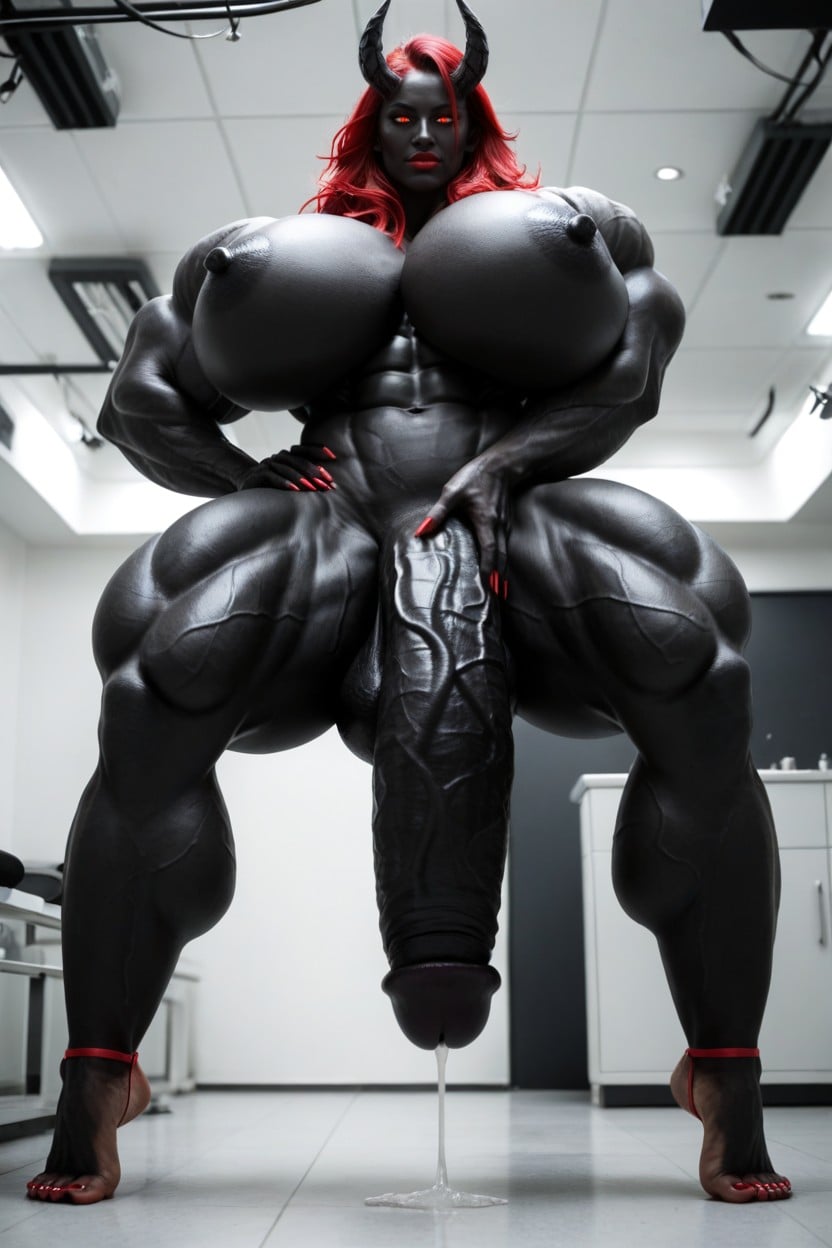 Hourglass Figure, Gigantic Biceps, Elf Ears Shemale AI Porn