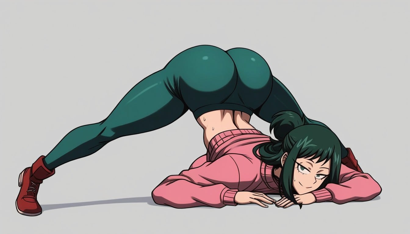 Seductive Smile, Simple Background, View From Behind Hentai AI Porn