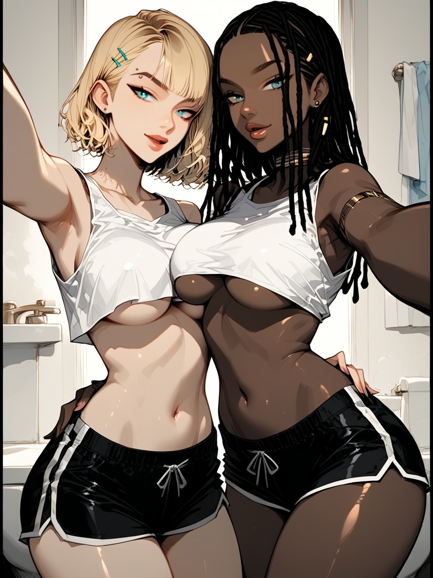 Bathroom, Volumetric, Navel Exposed Hentai AI Porn