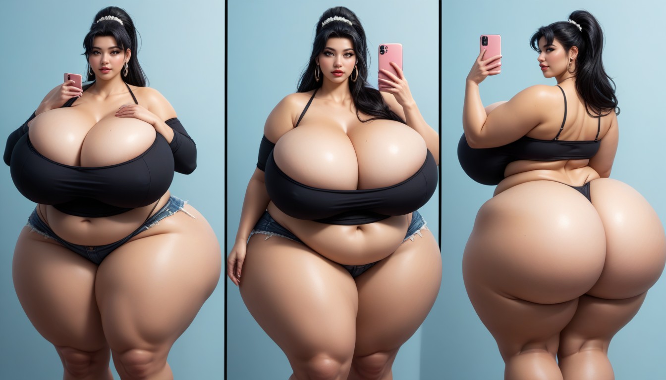 Hyper Ultra Mega Fat Ass, The Most Perfect Face, Cleavage BBW AI Porn