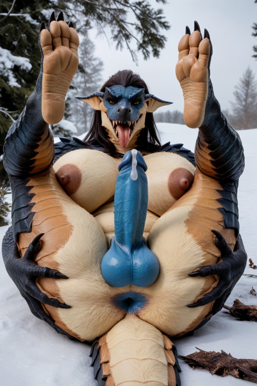 Auroth_the_winter_wyvern, Photorealistic, Solo Shemale AI Porn
