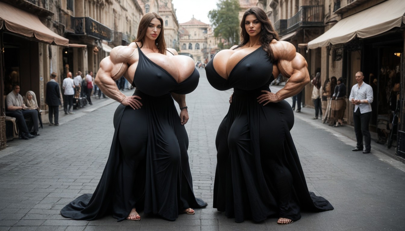 Muscular Woman, Super Flaccid Cock Bulge, Huge Muscles Shemale AI Porn