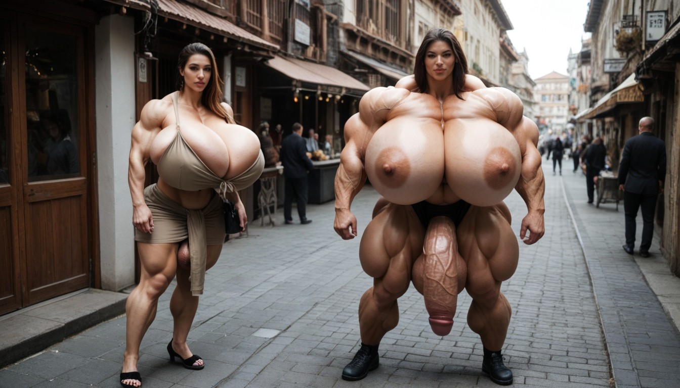 Medium, Gigantic Pectoralis Major, Two People Shemale AI Porn