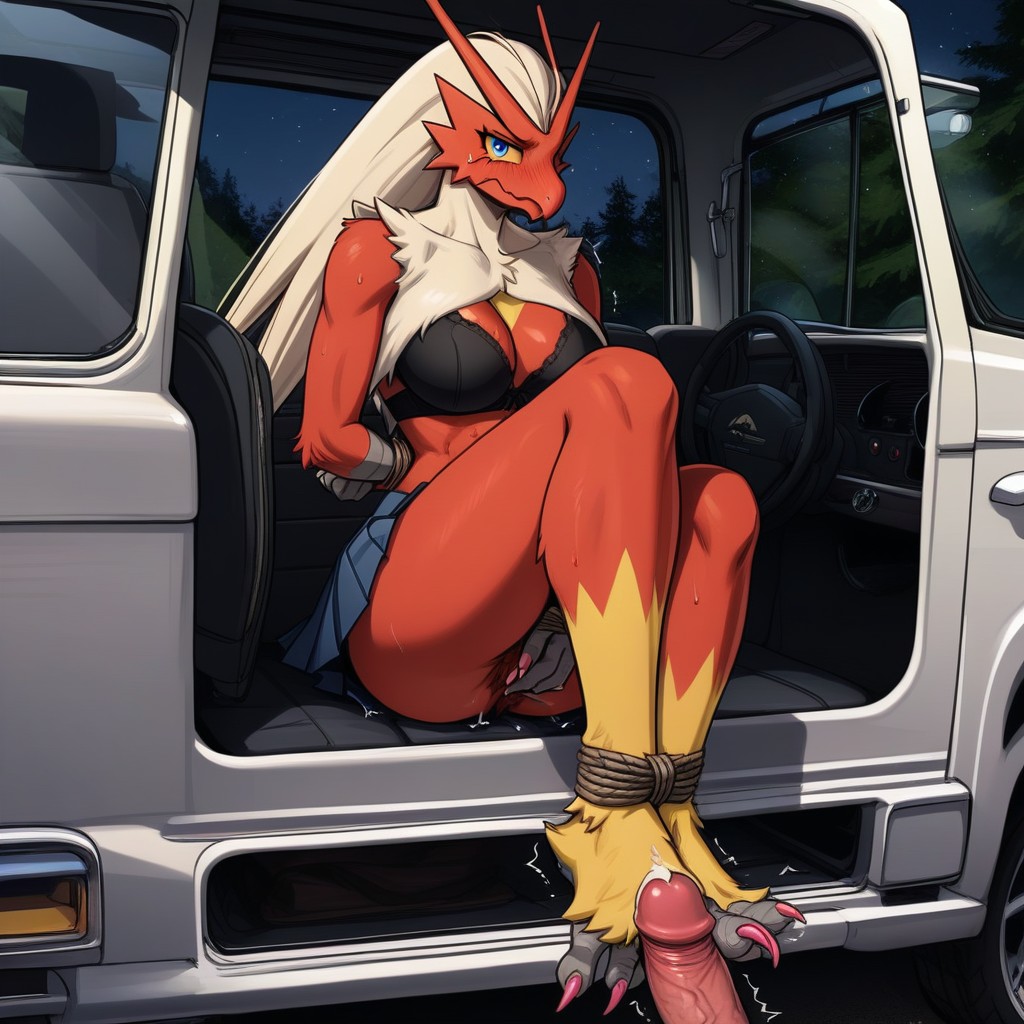 Windowless Utility Van, Captured, Arms Tied Behind Her Back Furry AI Porn