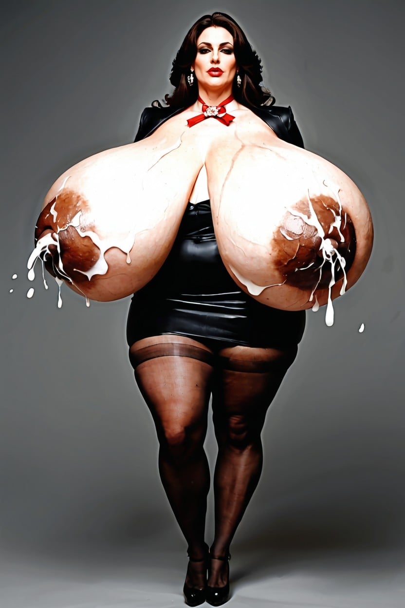 Massive Saggy Boobs, Black Pantyhose, Big Clitoris Porno IA
