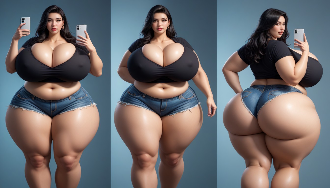 Thick Thighs, Multiple Views, Cleavage BBW AI Porn