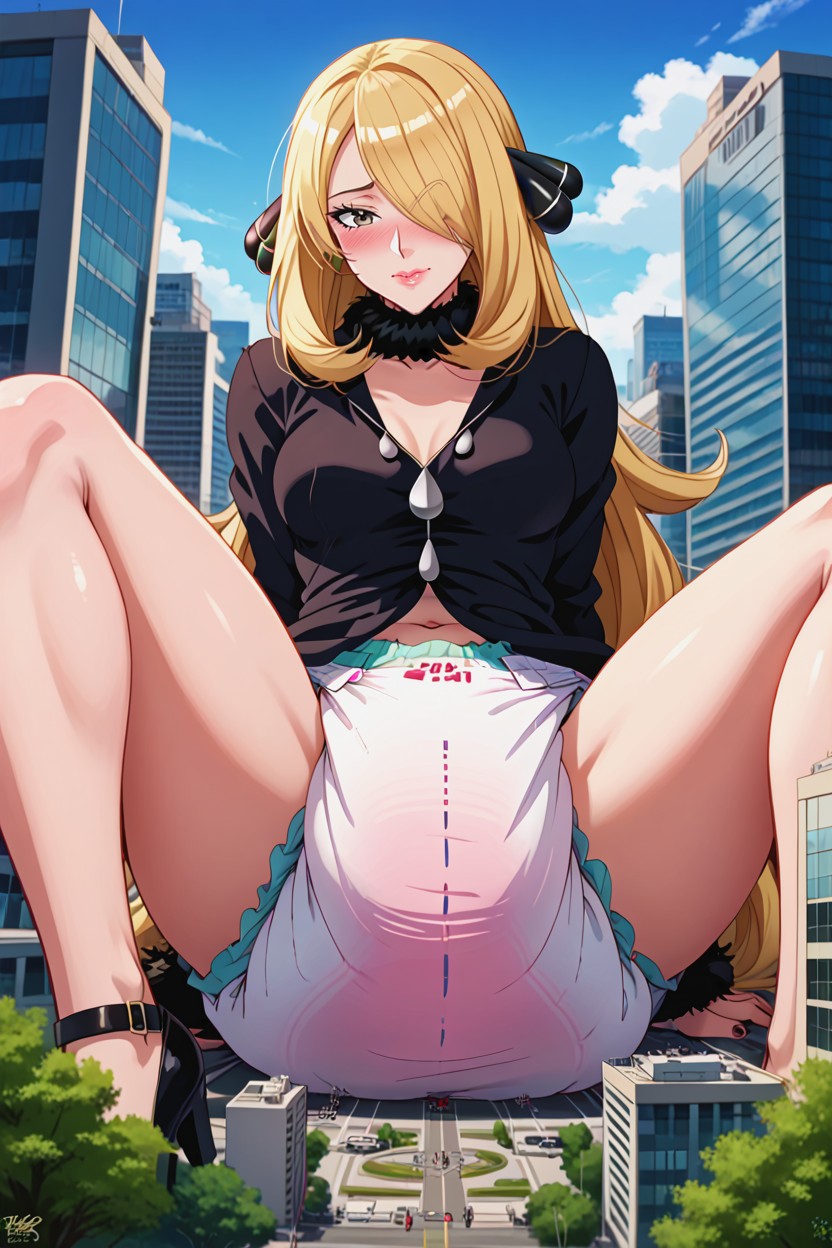 Disposablediaper, Frilly Black Dress, Small Breasts AI Porn