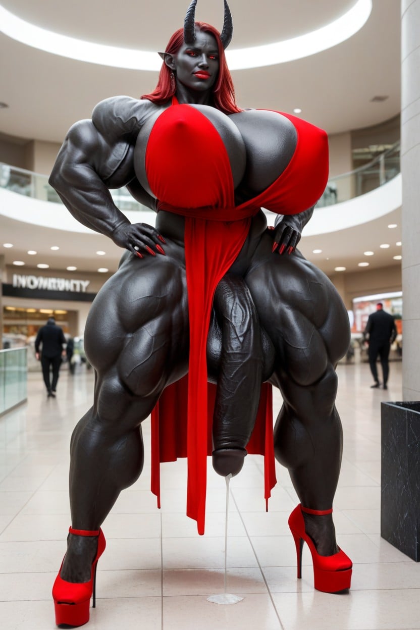Venom Skin, Giantess, Gigantic Muscle Trapez Shemale AI Porn