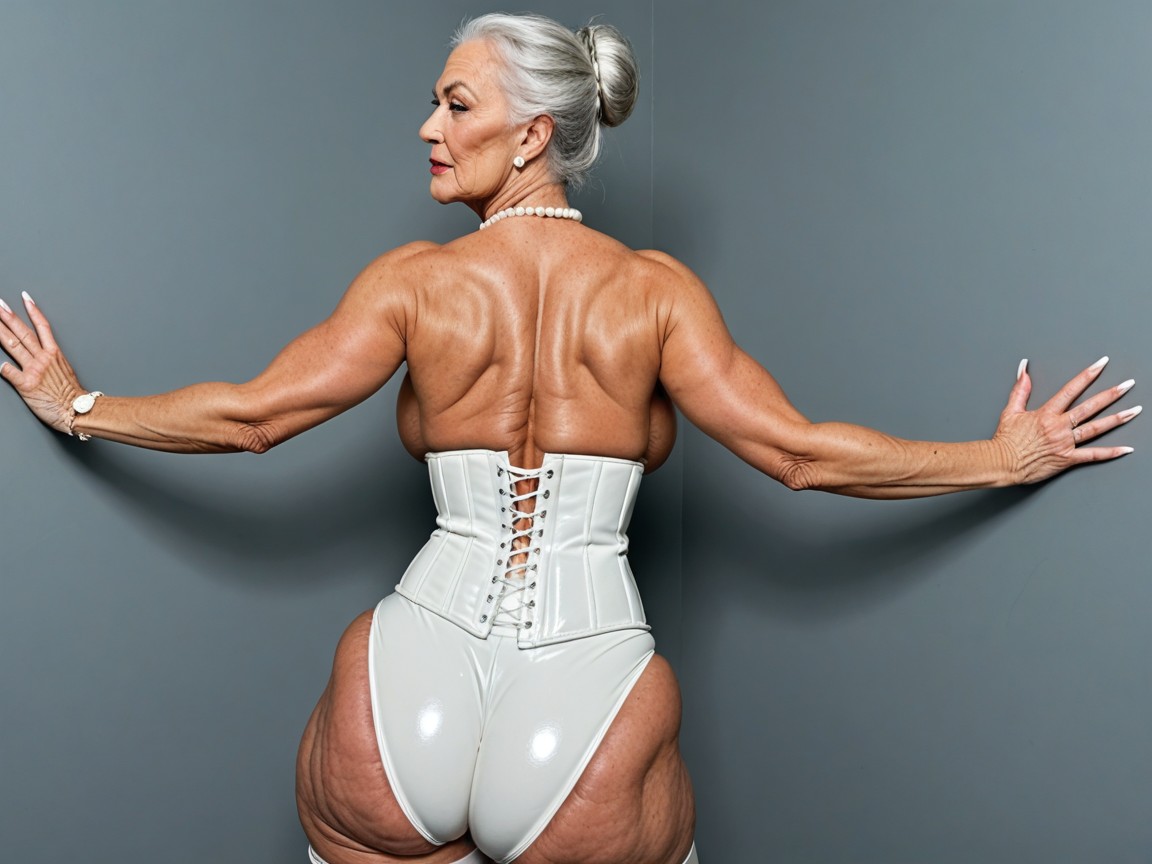 Too Tight Clothing, Angry, White Hair MILF AI Porn