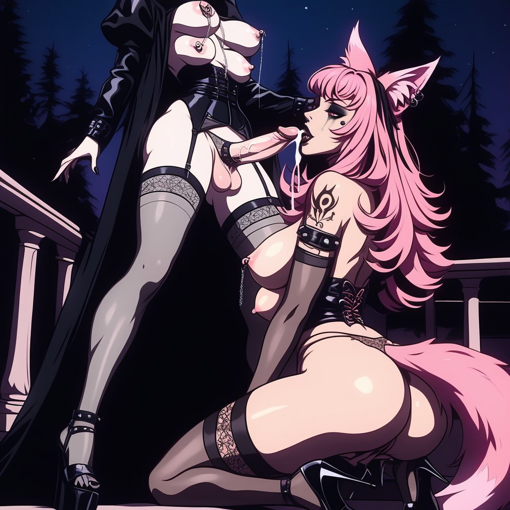 Goth Makeup, Penile Masturbation, Goth AI Porn