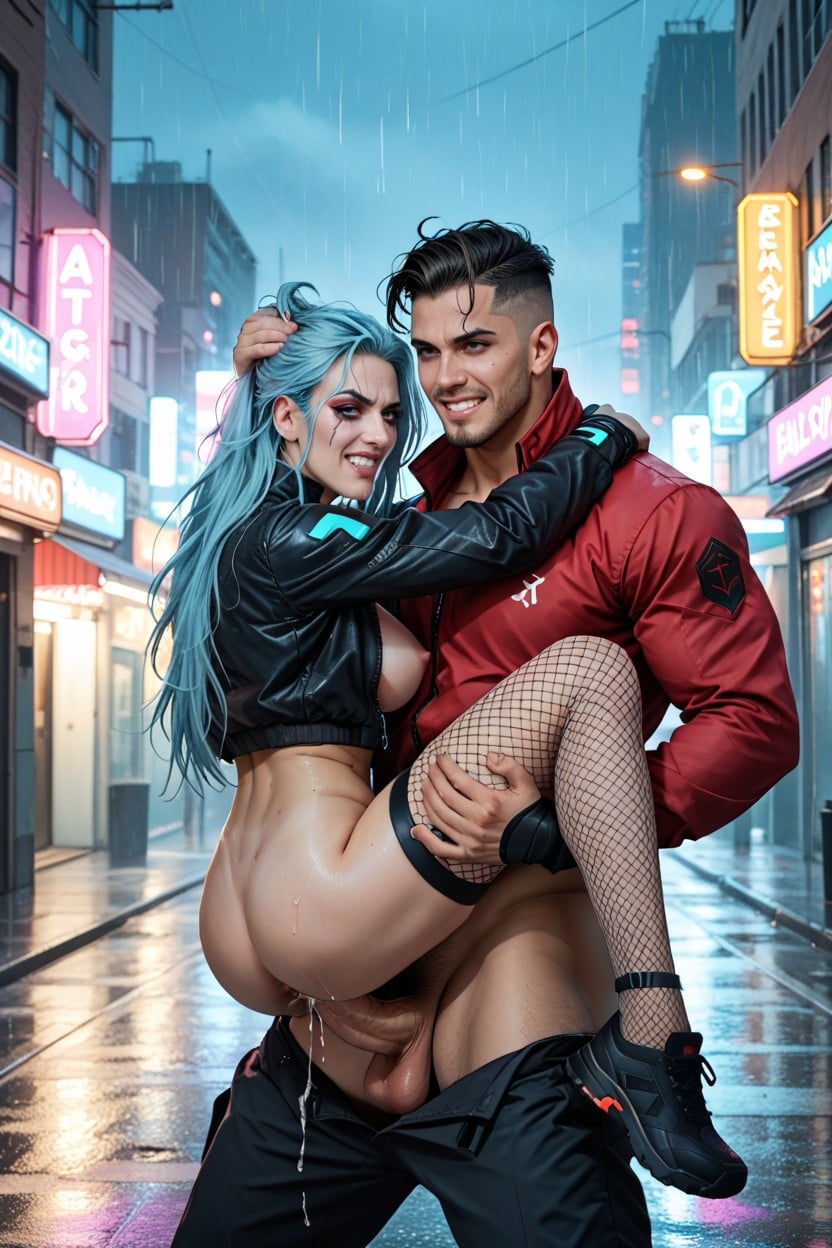 Ciudad Ciberpunk, She's Having A Powerful Orgasm, Ravaged Porno IA