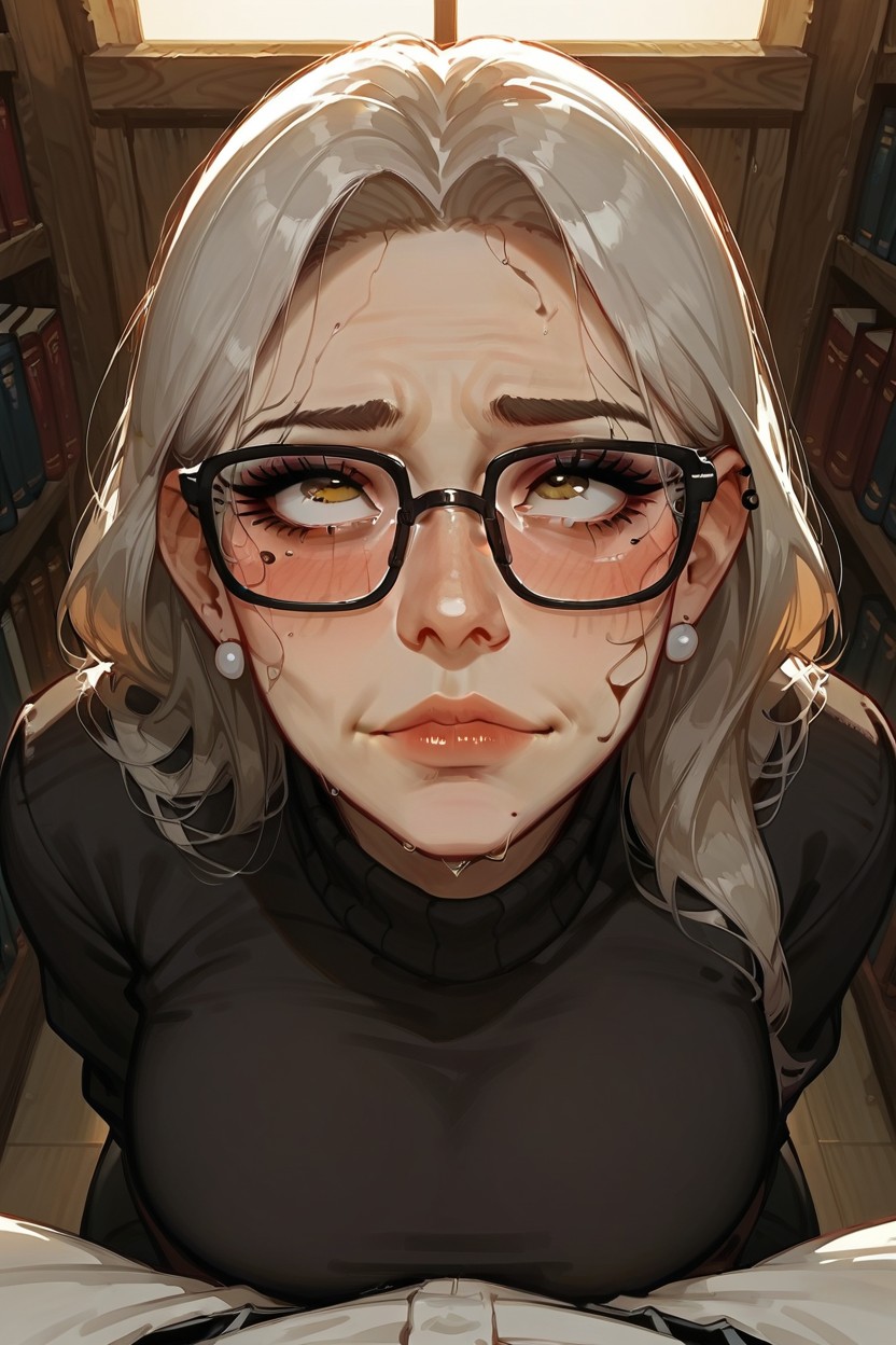 60+, Glasses, Wet Face Hentai AI Porn
