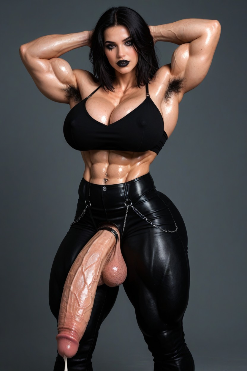 Extremely Hairy Stomach, Big Bimbo Lips, Extremely Hairy Arms Shemale AI Porn