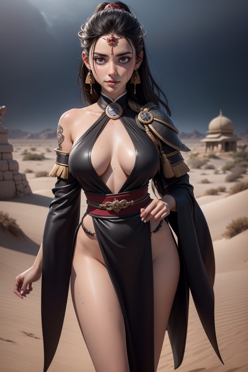 Desert, Indian, Two Obelisk In The Background Hentai AI Porn