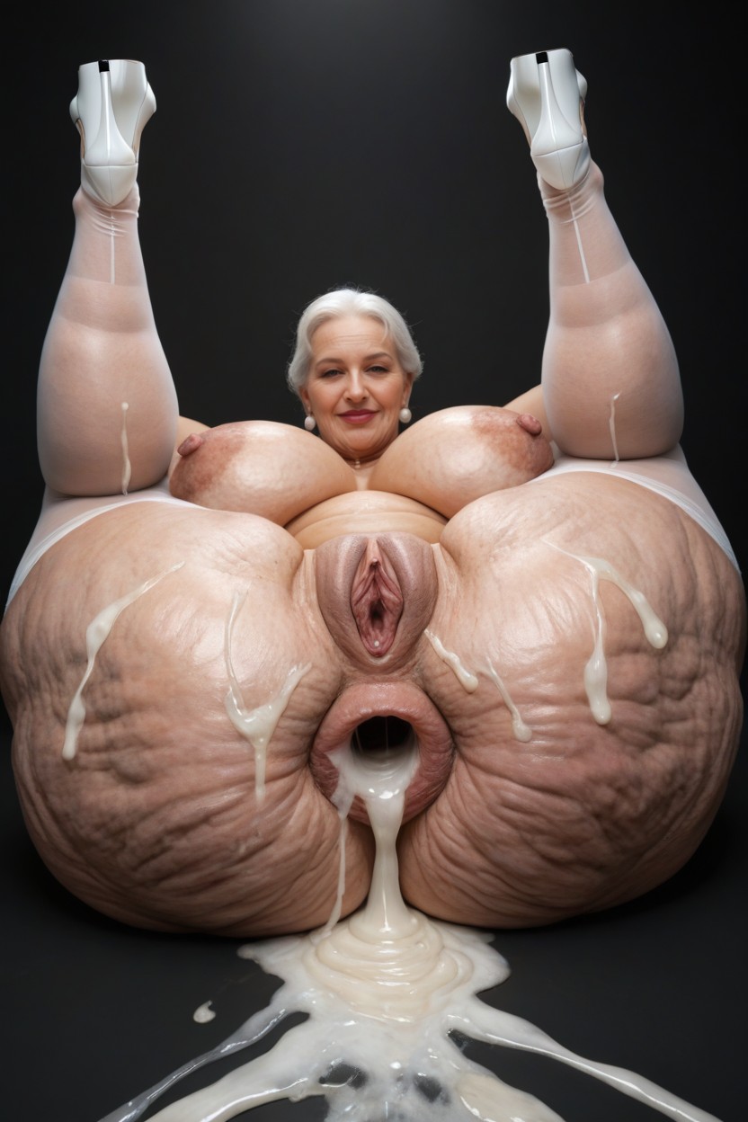 Hyper Large Areolas, Extreme Gaping Anus Nude, Extreme Cellulite Ass MILF AI Porn