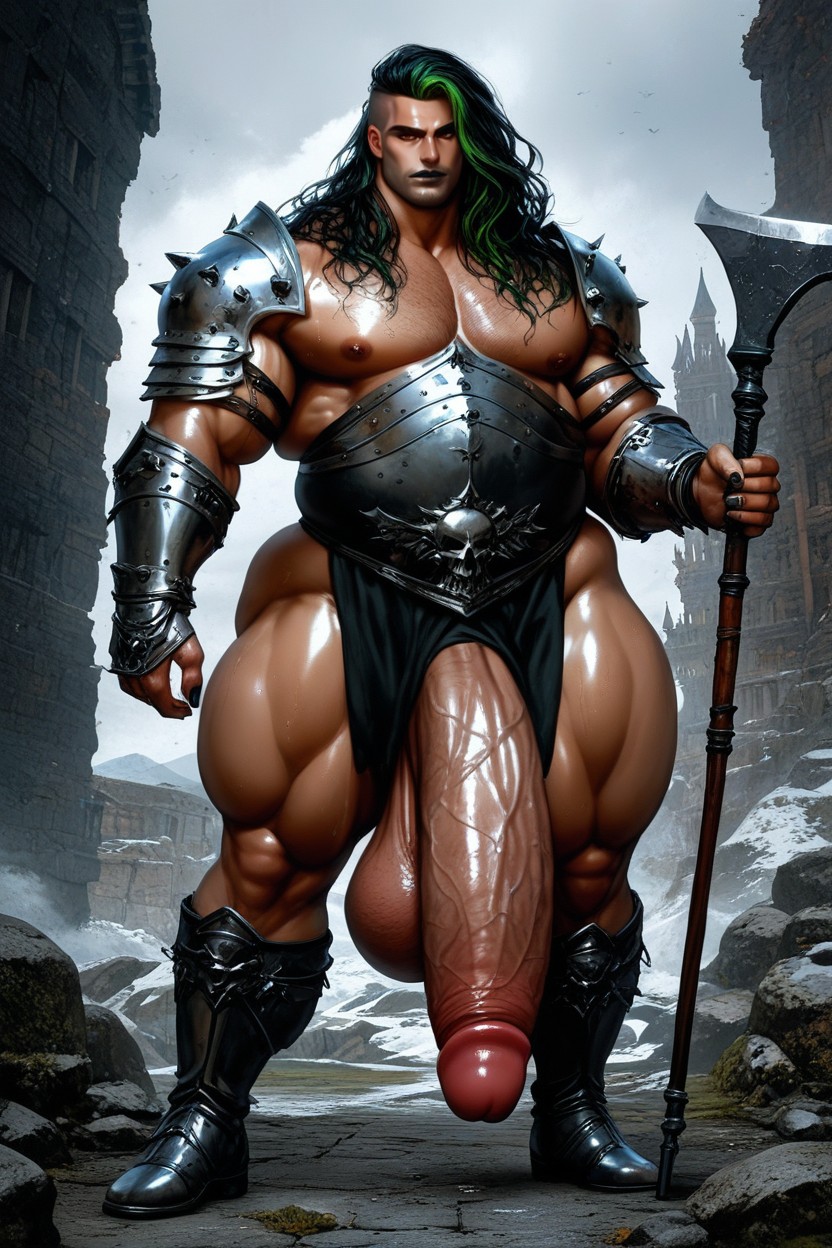 Morbidly Obese, Hyper Gigantic Long Cock, Hyper Thick Body AI Gay Porn