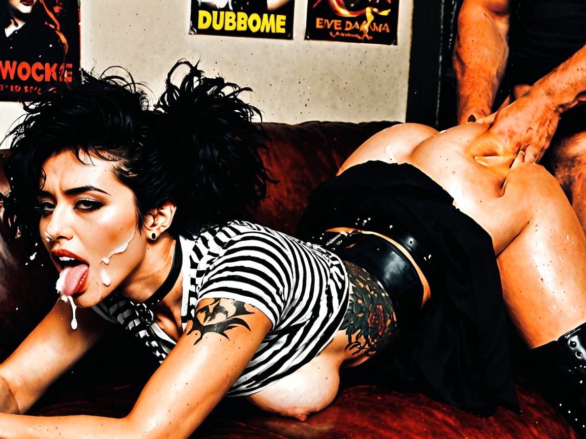 Myspace Emo Style, Covered In Tattoos, Several Piercings AI Porn