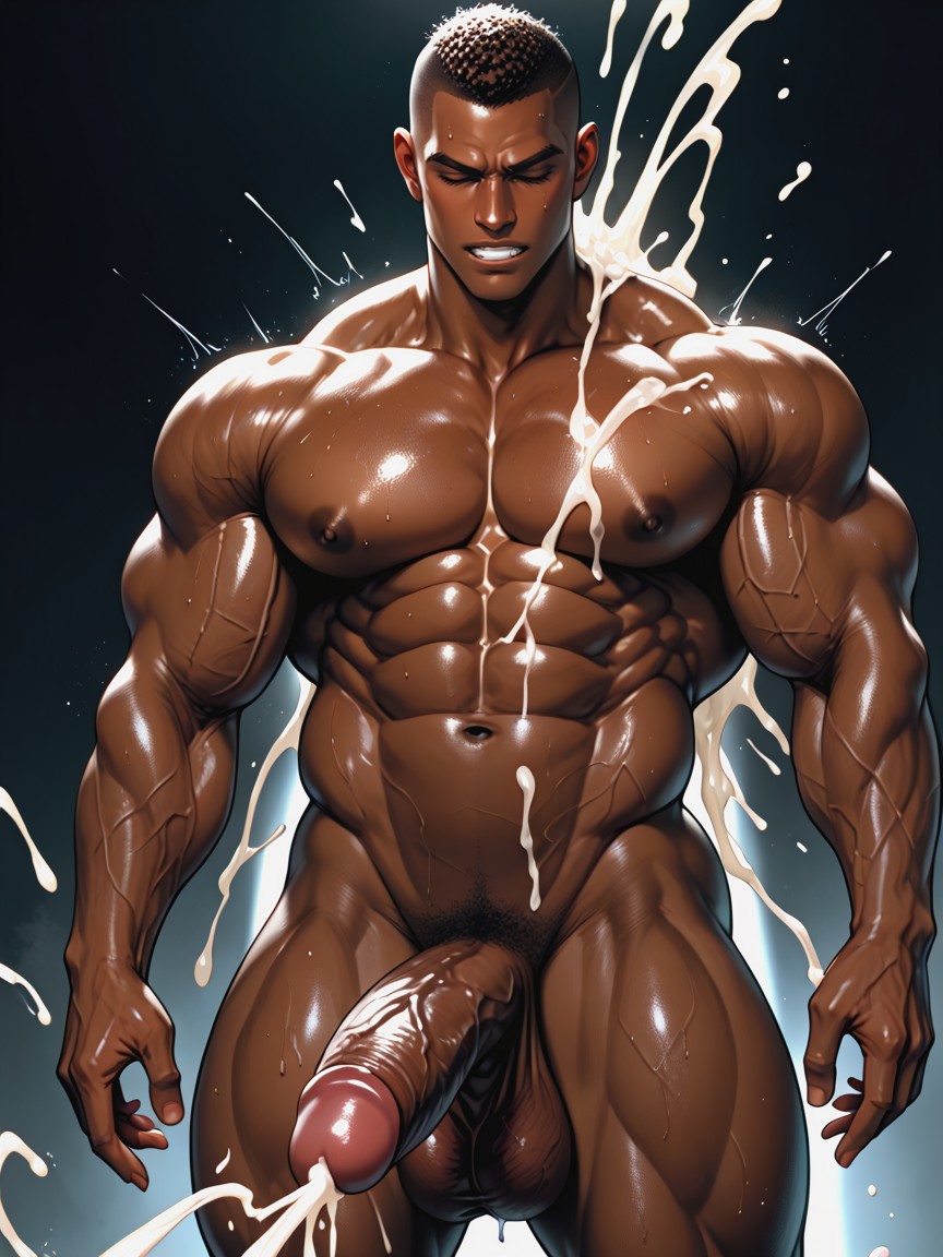 Very Defined Muscles, Extremely Sweaty, Veins Beyond Their Limits AI Gay Porn