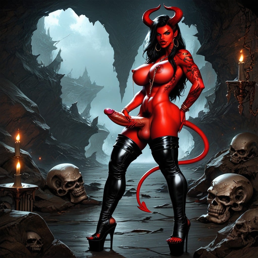 Slutty, Exposed Breasts, Heavy Make Up AI Porn