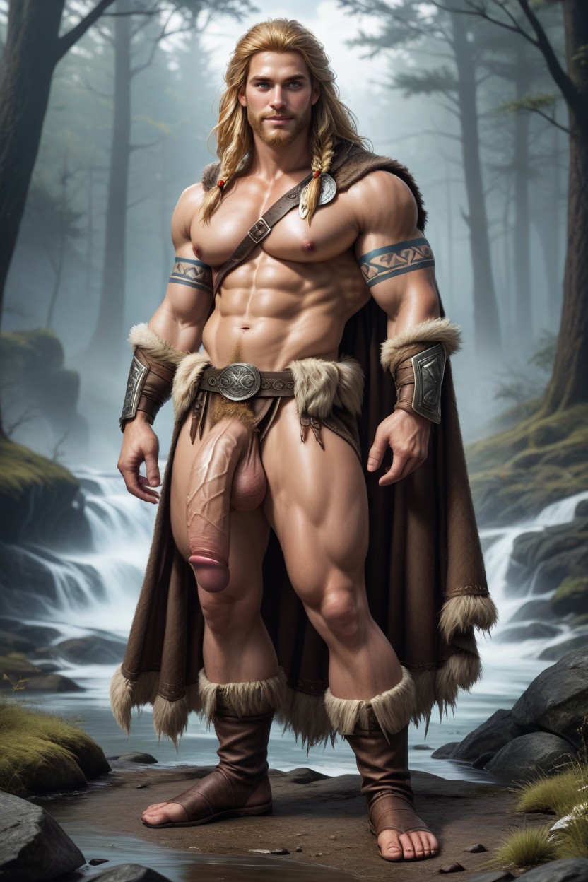 Side View, Messy Hair, Viking AI Gay Porn