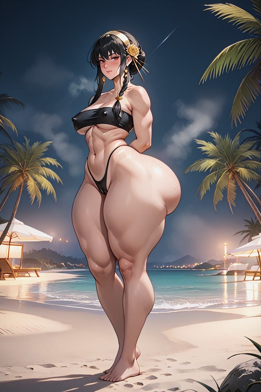 Extremely Snacthed Waist, Huge Breasts, Small Breasts AI Porn