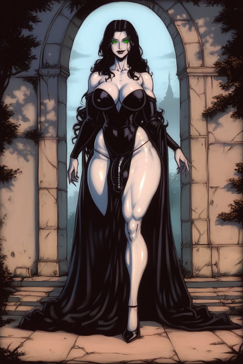 Smile, Wide Hips, Highly Detailed Shemale AI Porn