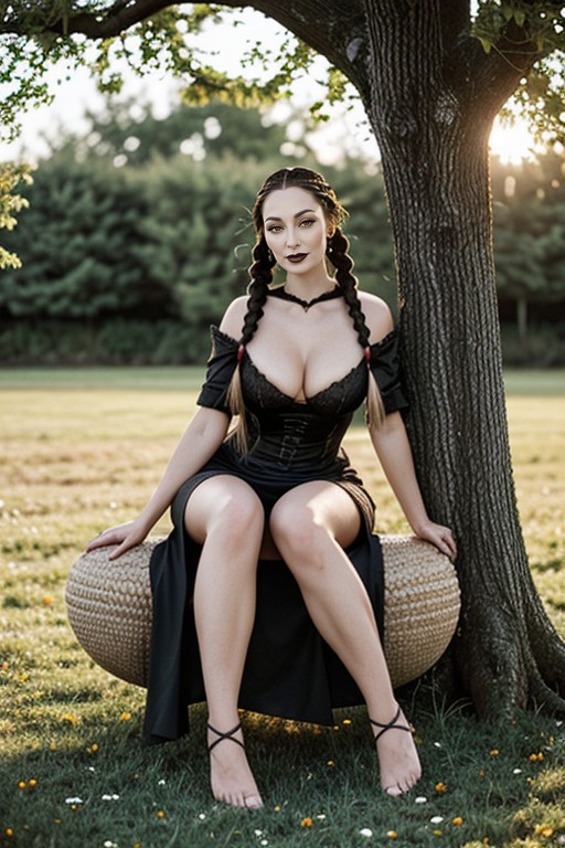 Mushrooms, Cleavage, High Platform Heels Porno IA