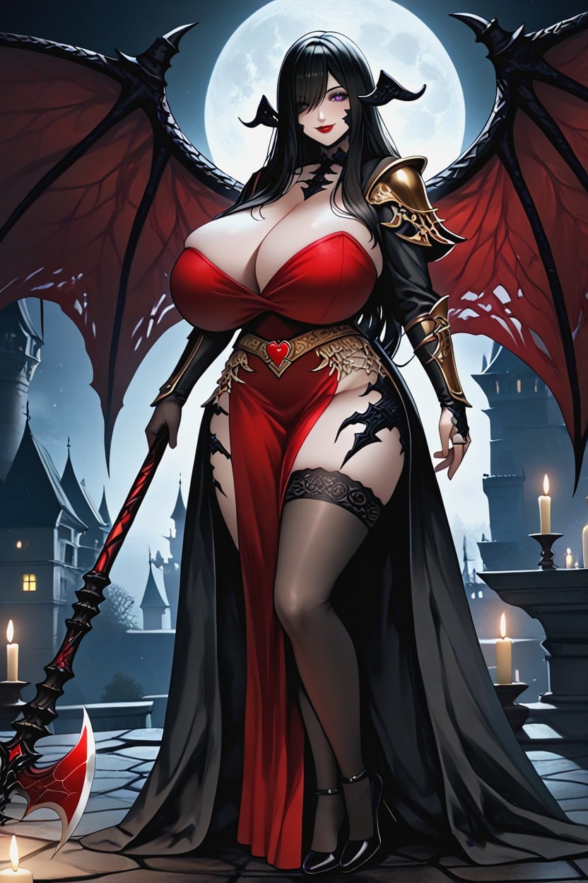 Skull Belt, Jessica Rabbit, Moonlight Spotlight Red Thigh Highs Hentai AI Porn