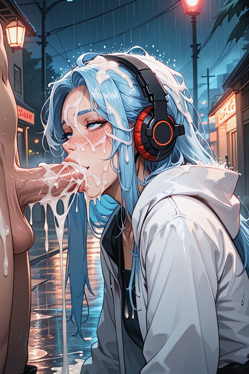White Hooded Jacket, Orgasm, Cum Hentai AI Porn