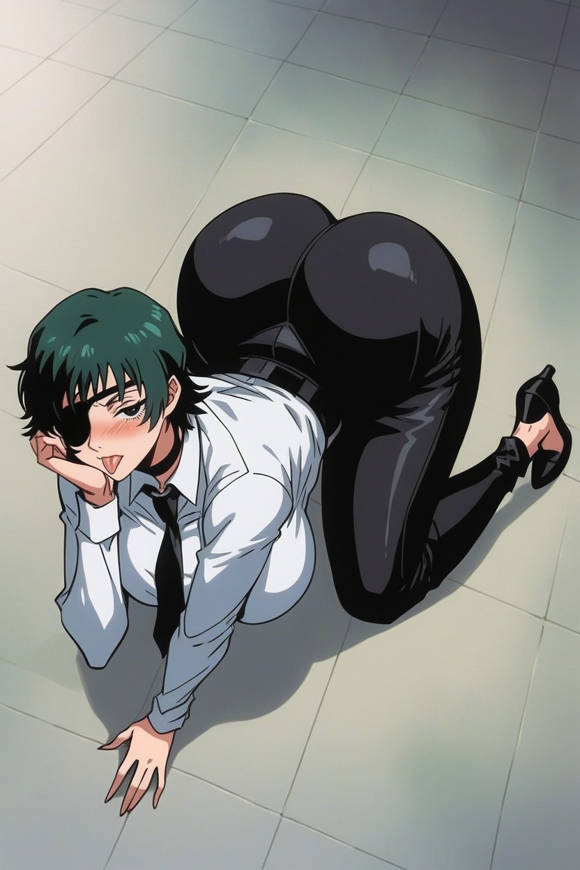 Choker, Black Tie, Ass Up Hentai AI Porn