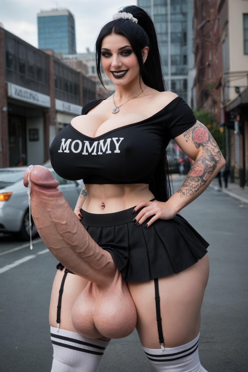 Hyper Gigantic Mega Cock, Pale Skin, Excessively Massive Balls Shemale AI Porn