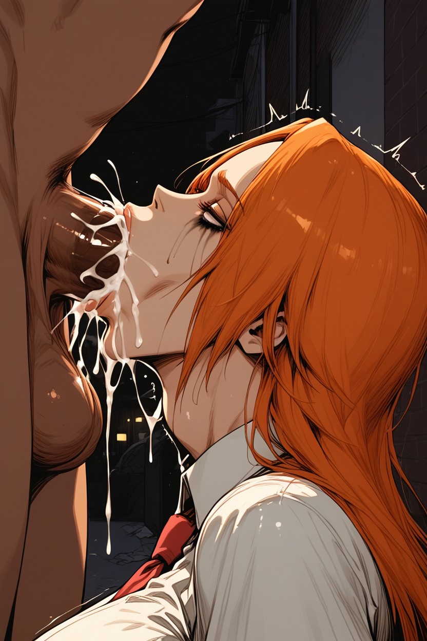 Red Tie, Brown Eyes, Gigantic Massive Cock Hentai AI Porn