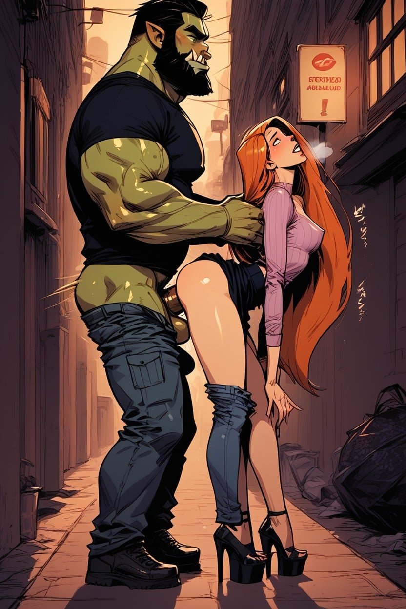 Side View, Open Eyes, Man Much Taller Hentai AI Porn