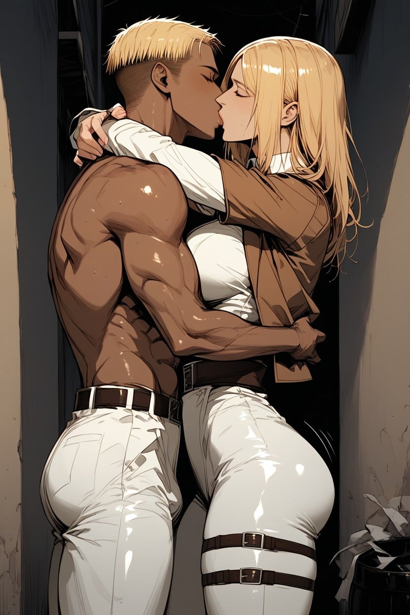 African Man, Brown Sash, White Shirt Hentai AI Porn